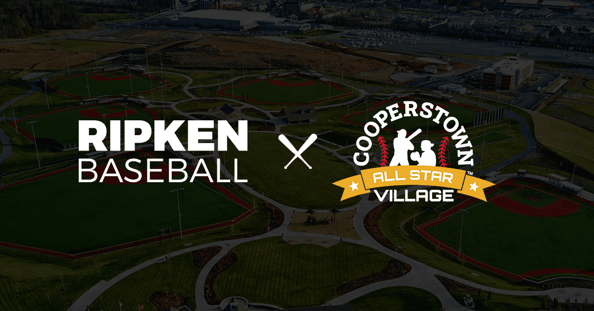 RB x CASV Lockup Ripken Baseball and Cooperstown All Star Village logos